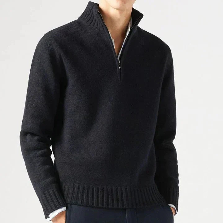 MANSSINO™ | Wool Half-Zip Turtleneck