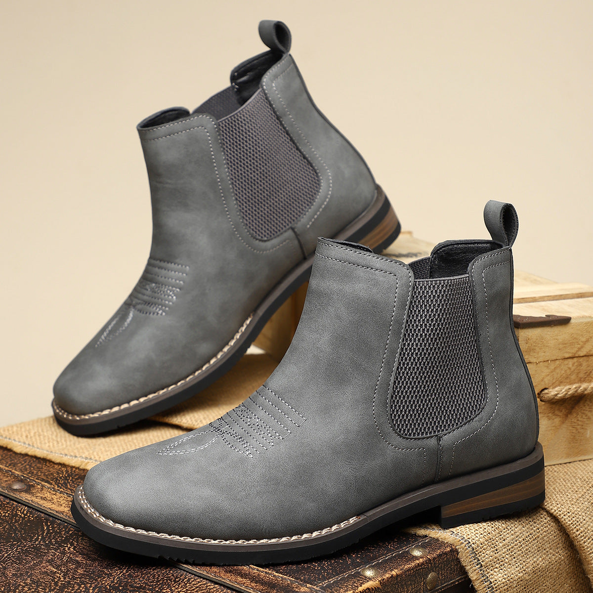 MANSSINO™ | MENS LEATHER ANKLE BOOTS