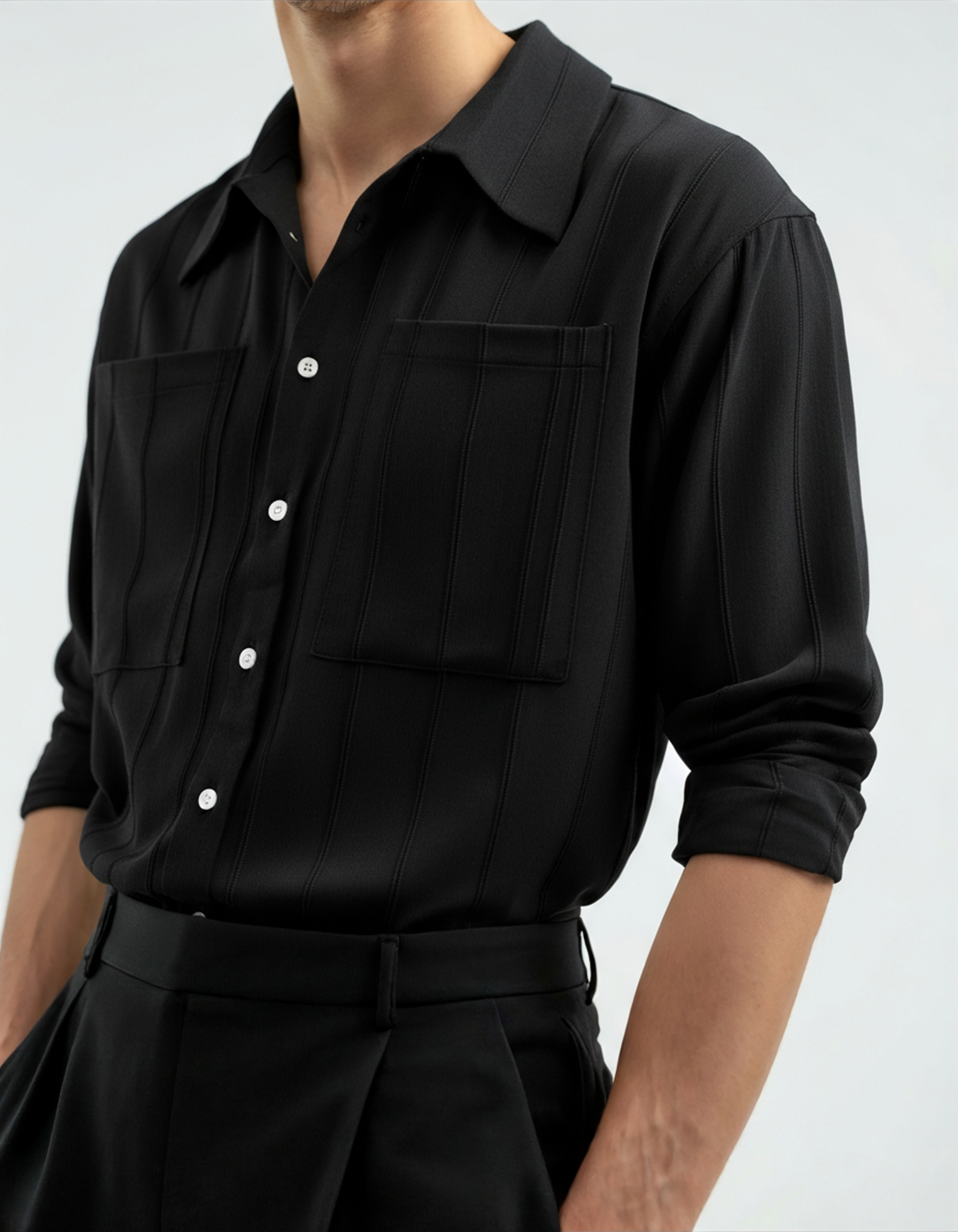 MANSSINO™| TEXTURED RIBBED SHIRT