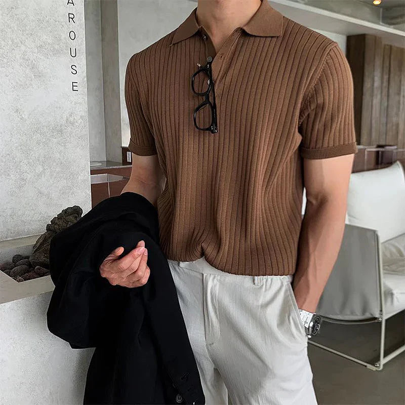MANSSINO™ | Men's Ribbed Polo Shirt