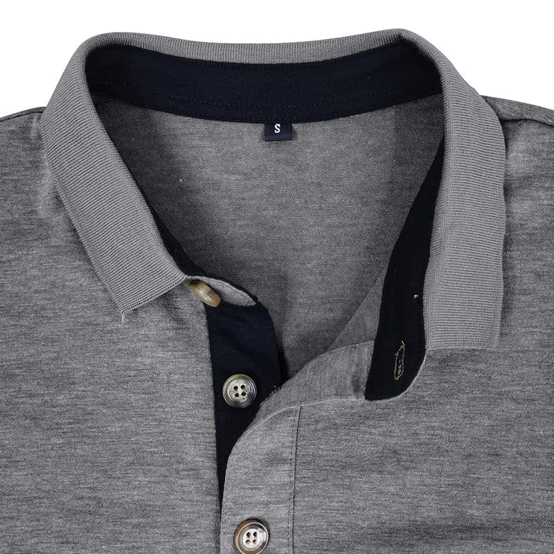MANSSINO™ | Men's Long-Sleeve Jersey Polo with Pocket