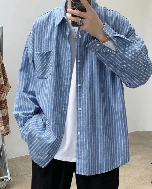 MANSSINO™| OVERSIZED STRIPED SHIRT