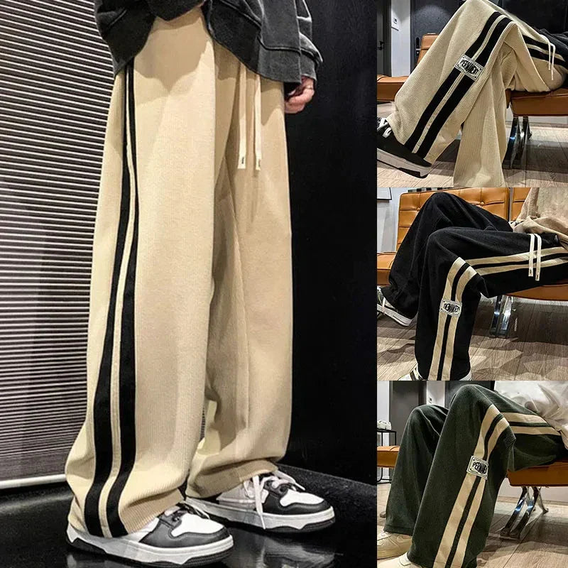 MANSSINO™ | Men's Side-Stripe Wide-Leg Pants