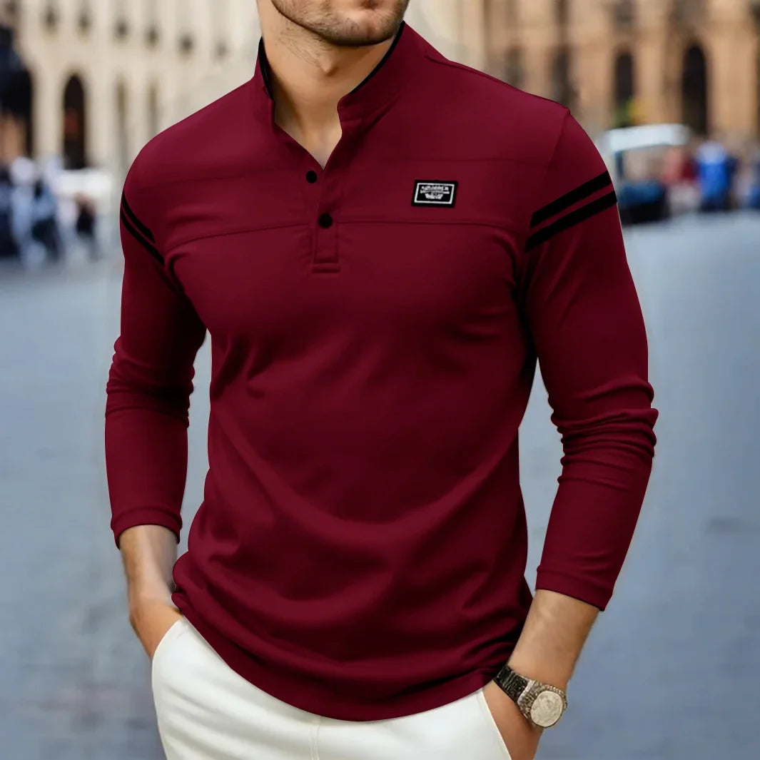 MANSSINO™ | Modern Long Sleeve Henley Top