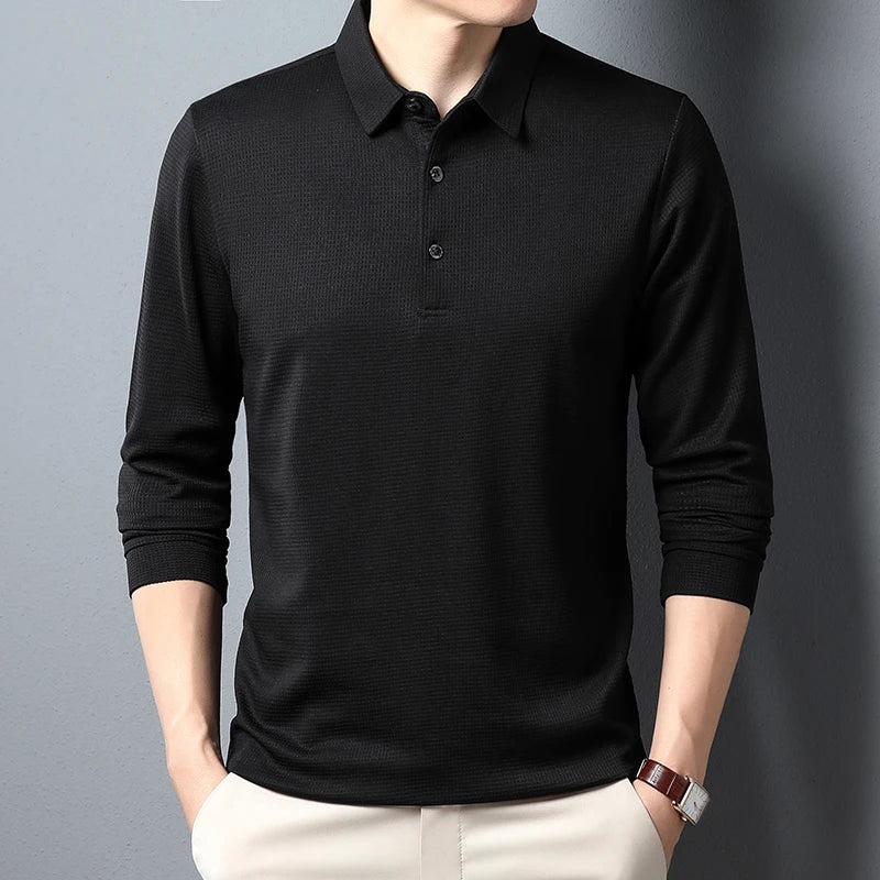 MANSSINO™ | Men's Long-Sleeve Knit Polo