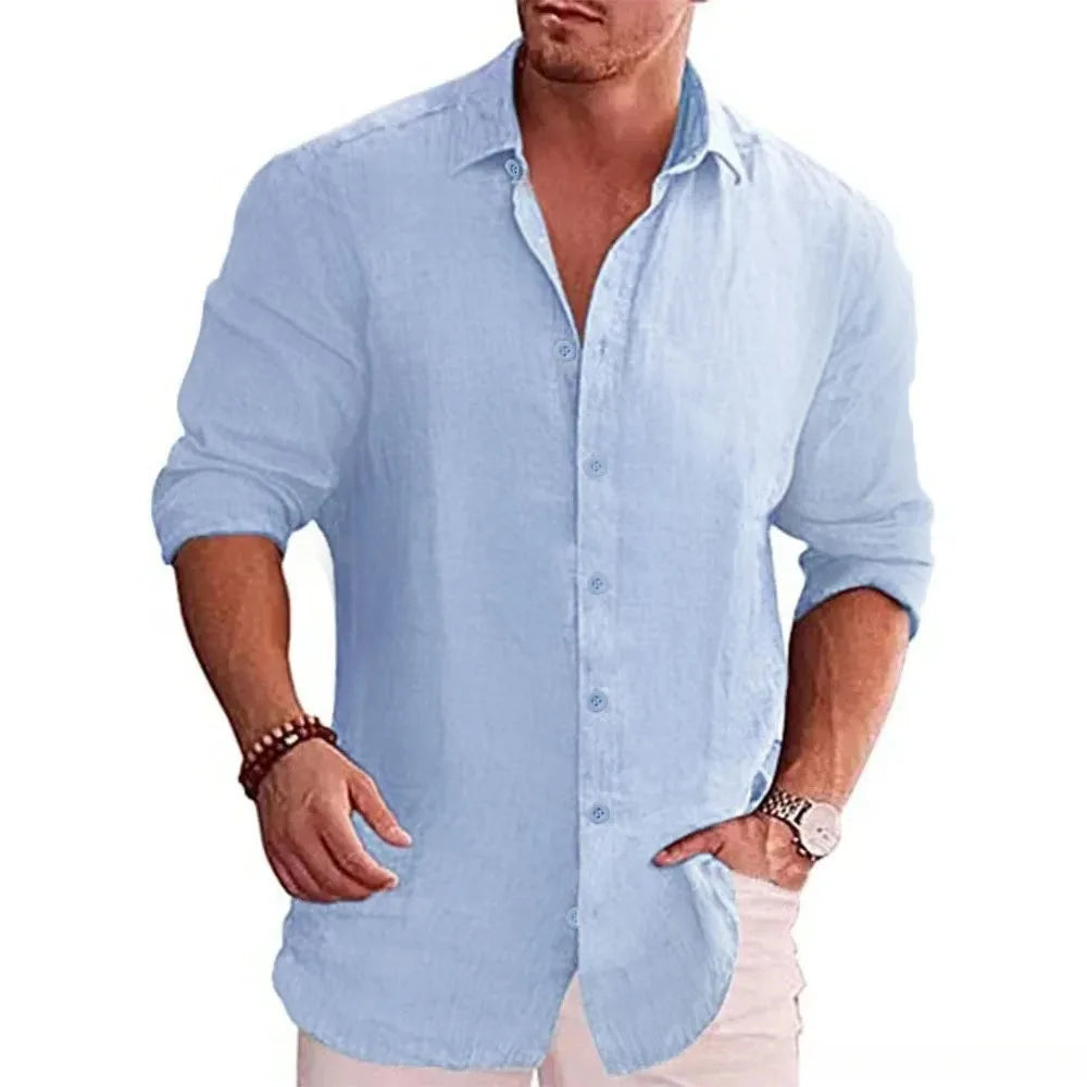 MANSSINO™ | Men's Cotton Linen Long-Sleeve Shirt