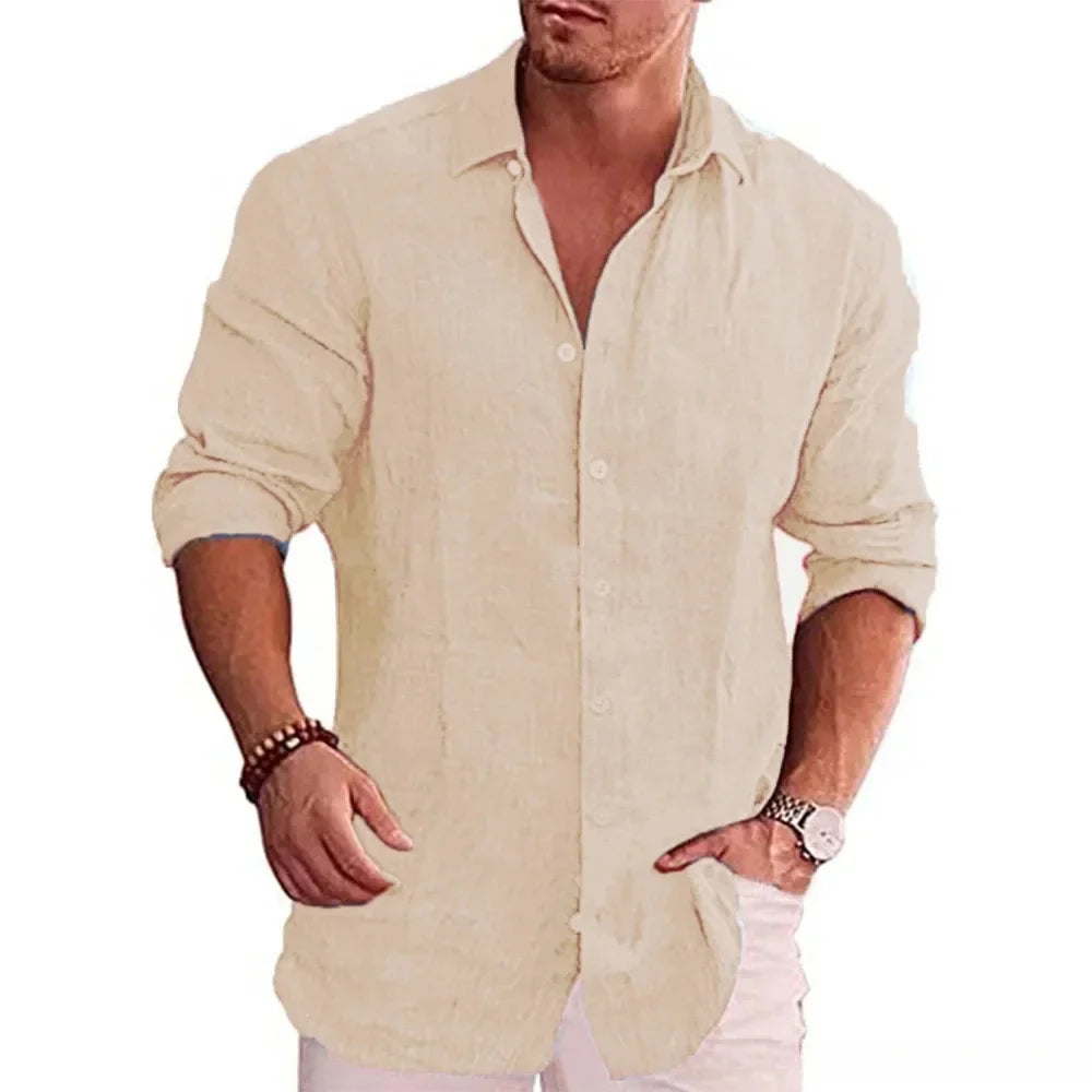 MANSSINO™ | Men's Cotton Linen Long-Sleeve Shirt