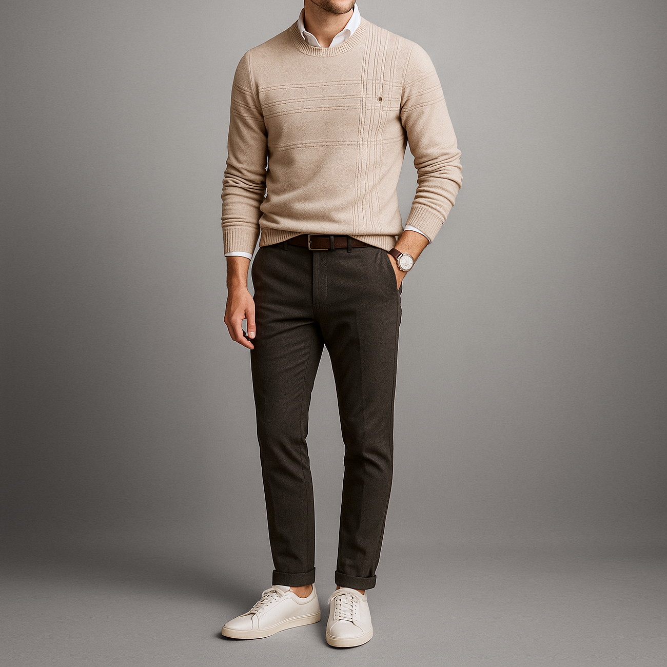 MANSSINO™ | Tonal-Textured Slim Knit
