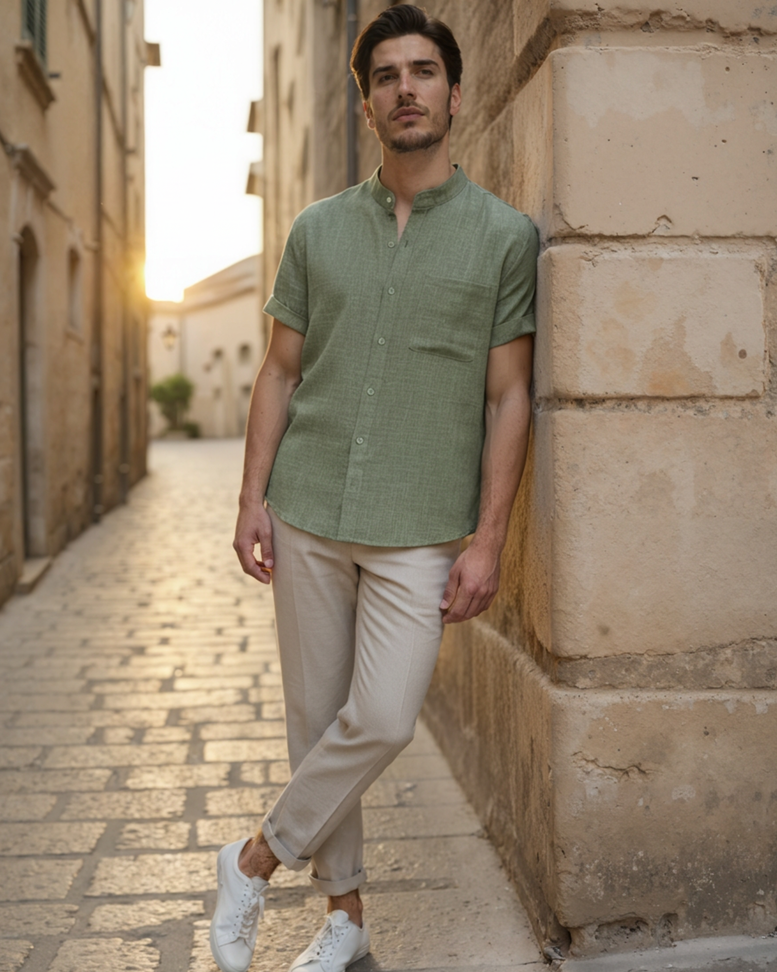 MANSSINO™ | Mandarin Collar Shirt