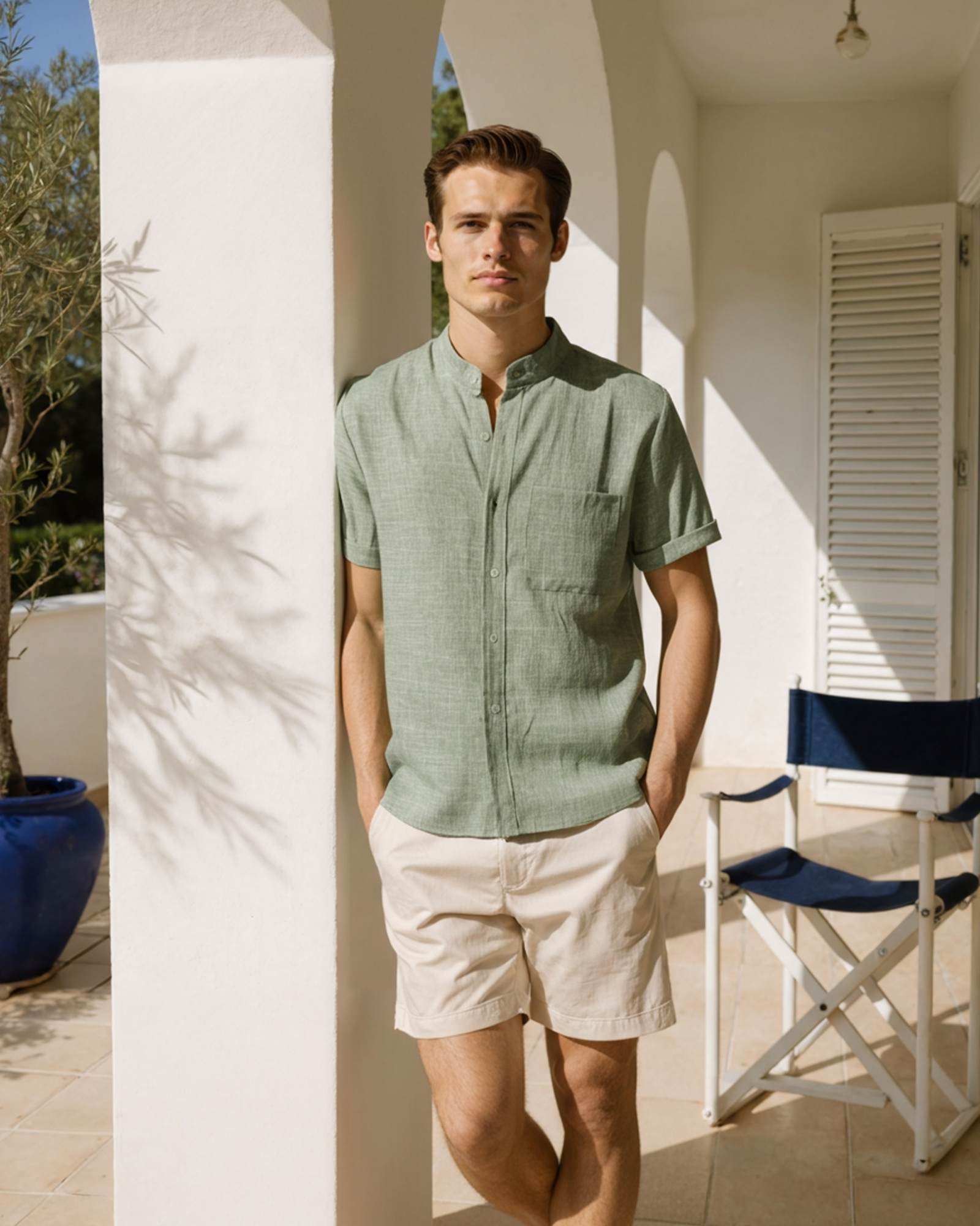 MANSSINO™ | Mandarin Collar Shirt