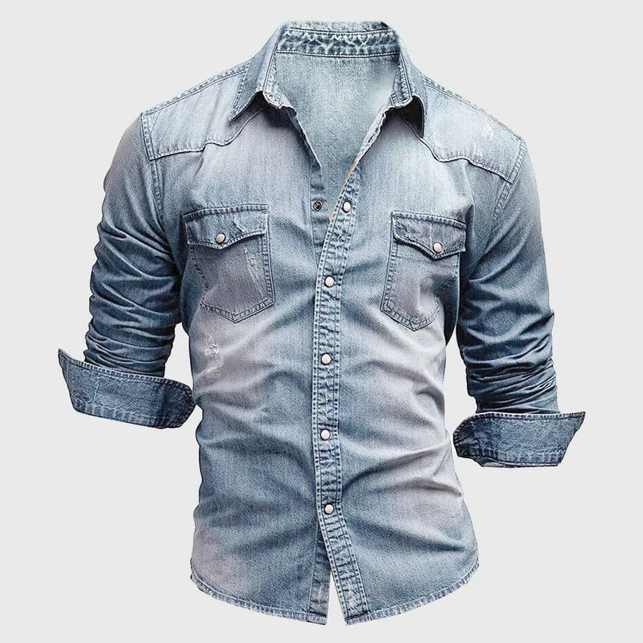 MANSSINO™ | Men's Slim-Fit Denim Shirt