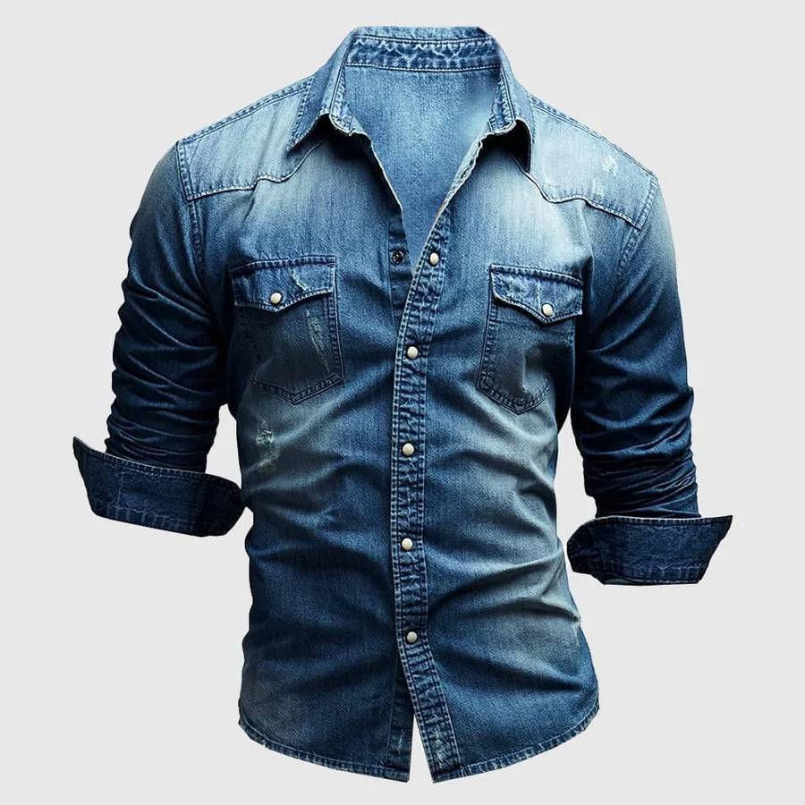 MANSSINO™ | Men's Slim-Fit Denim Shirt