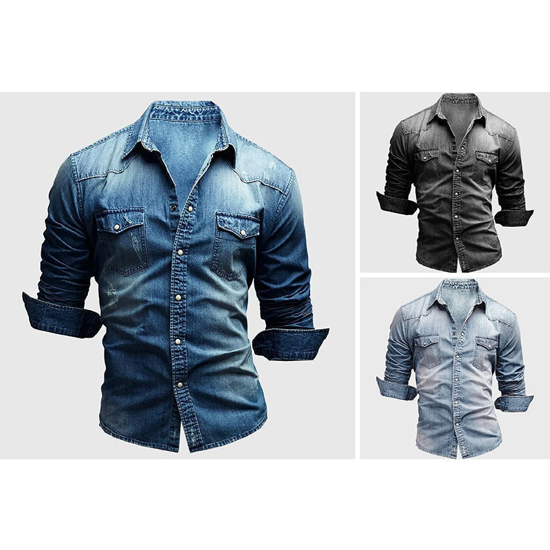 MANSSINO™ | Men's Slim-Fit Denim Shirt