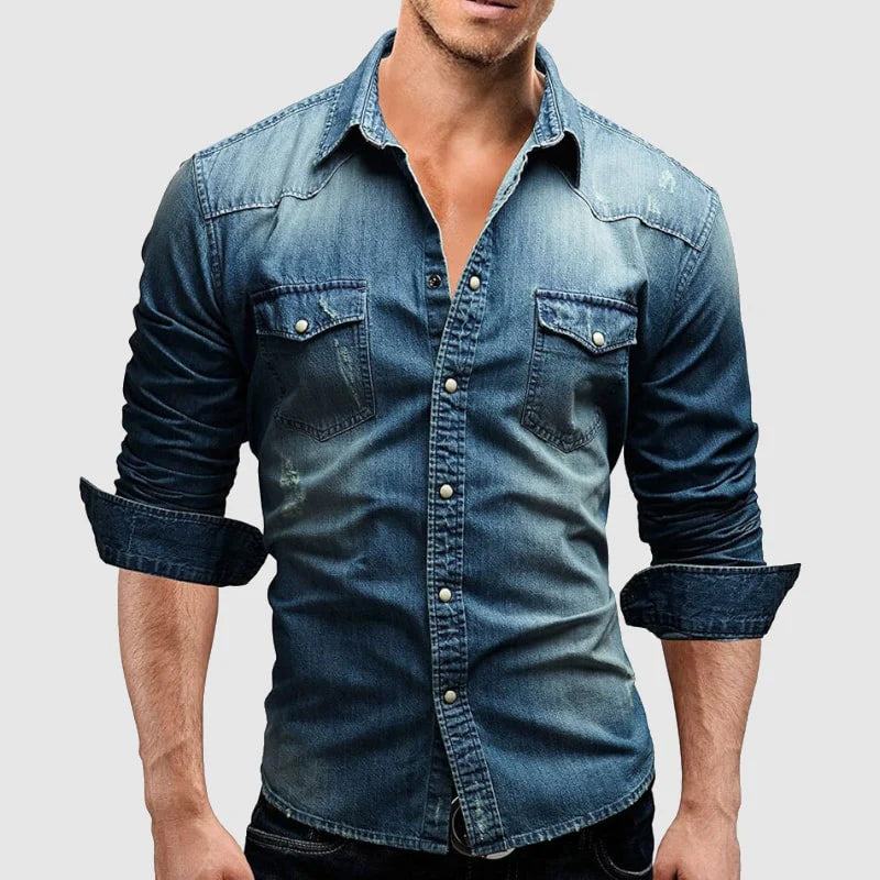MANSSINO™ | Men's Slim-Fit Denim Shirt