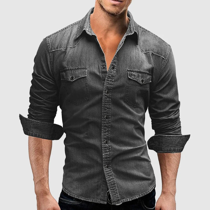 MANSSINO™ | Men's Slim-Fit Denim Shirt