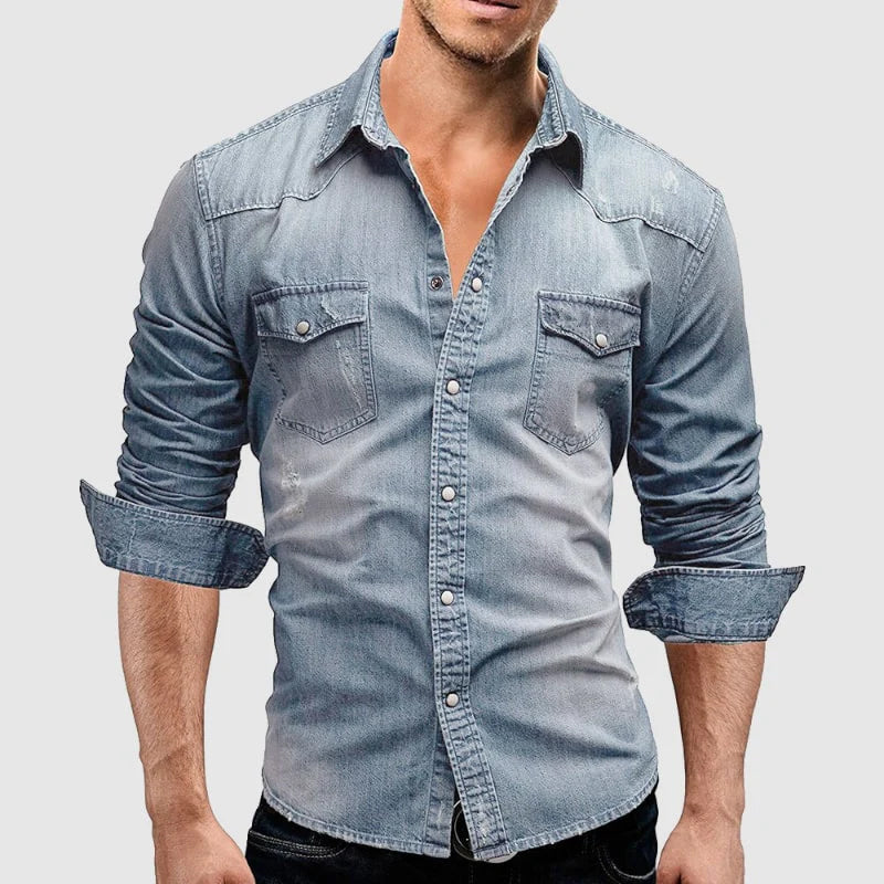 MANSSINO™ | Men's Slim-Fit Denim Shirt