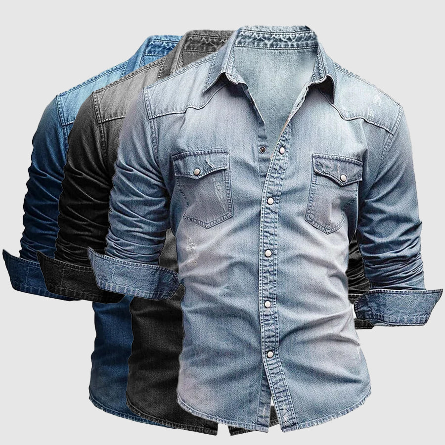 MANSSINO™ | Men's Slim-Fit Denim Shirt