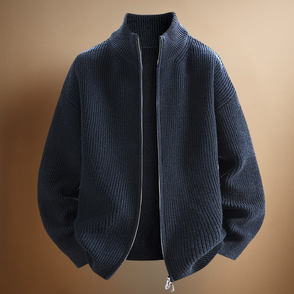 MANSSINO™ | Mens Ribbed Zip-Neck