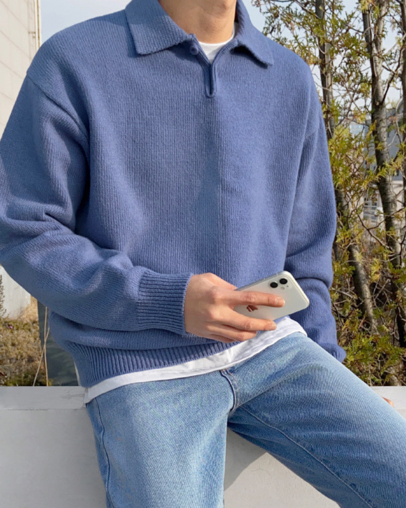MANSSINO™ | WOOL BUTTONED HALF-ZIP