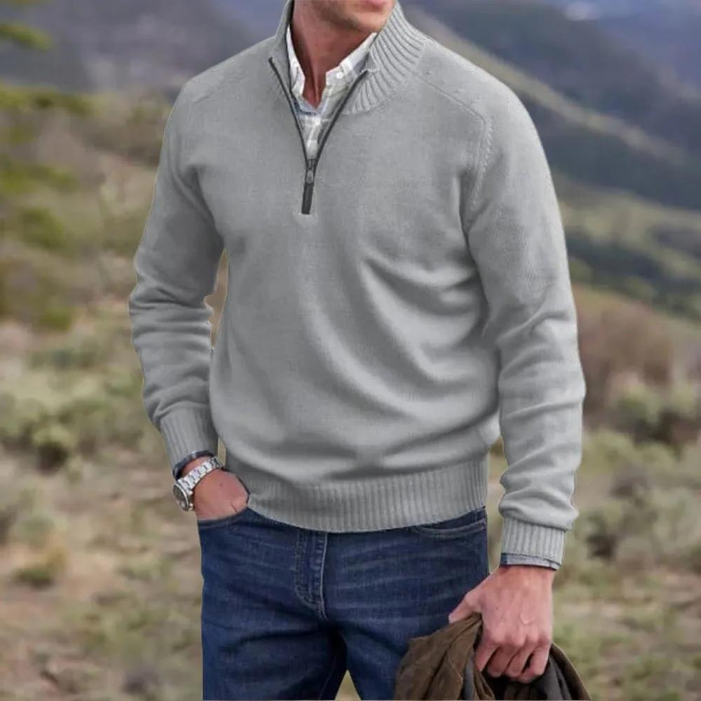 MANSSINO™ | Zip-Neck High-collar knit