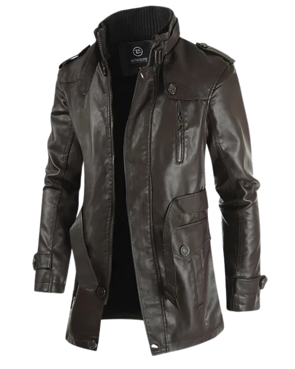 MANSSINO™ | Elegant Long Leather Biker Jacket