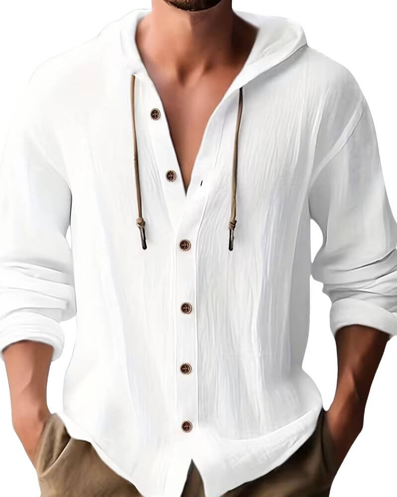 MANSSINO™ | Men's Hooded Linen-Blend Shirt