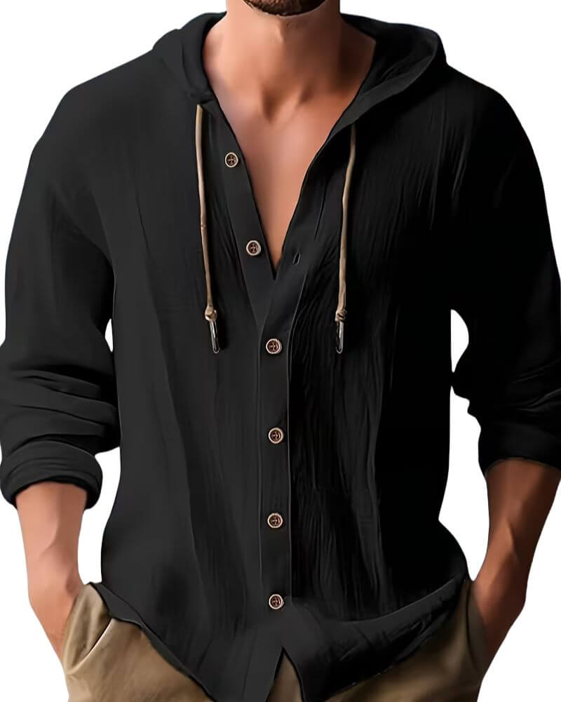 MANSSINO™ | Men's Hooded Linen-Blend Shirt