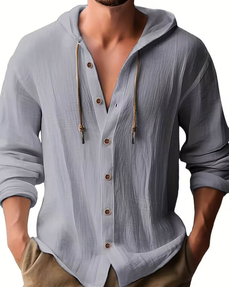 MANSSINO™ | Men's Hooded Linen-Blend Shirt