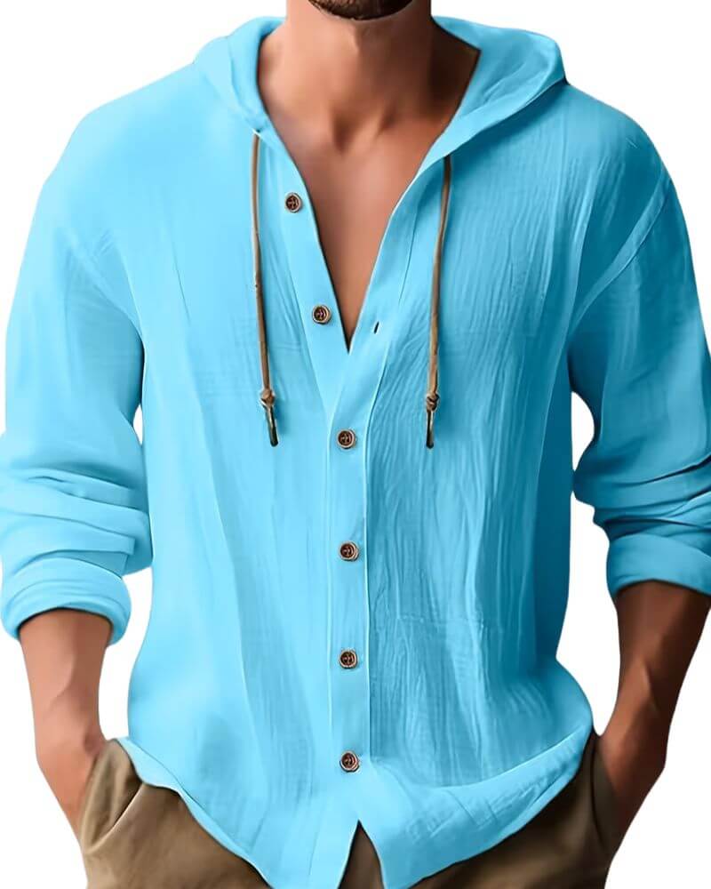 MANSSINO™ | Men's Hooded Linen-Blend Shirt