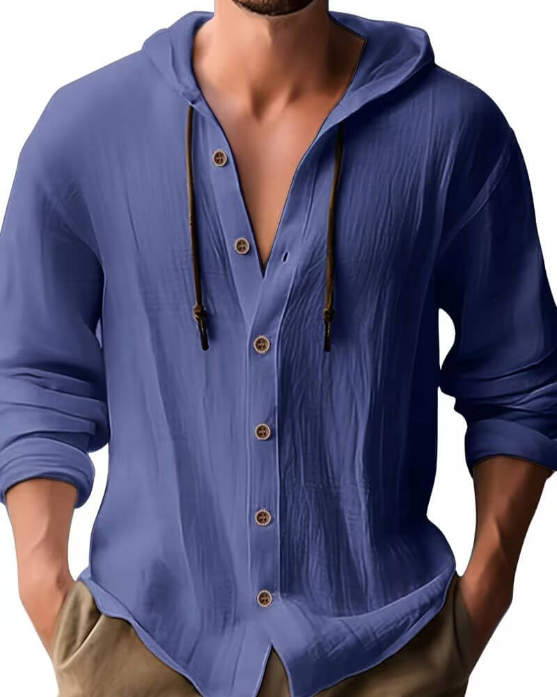 MANSSINO™ | Men's Hooded Linen-Blend Shirt