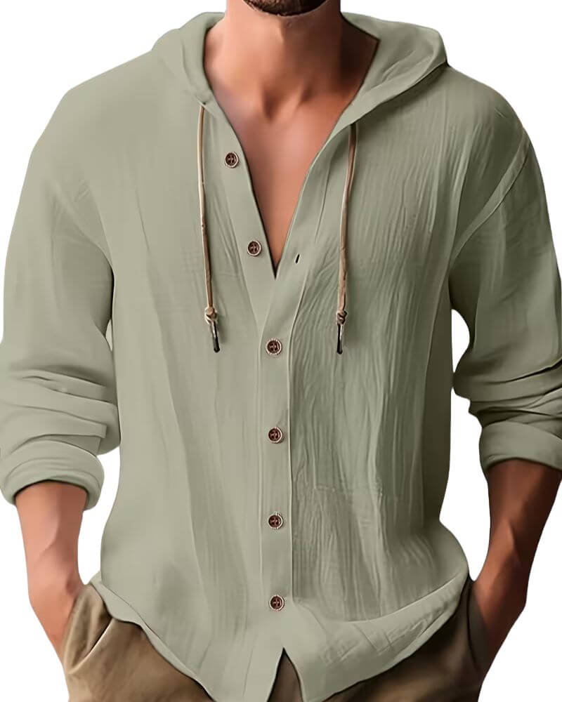 MANSSINO™ | Men's Hooded Linen-Blend Shirt