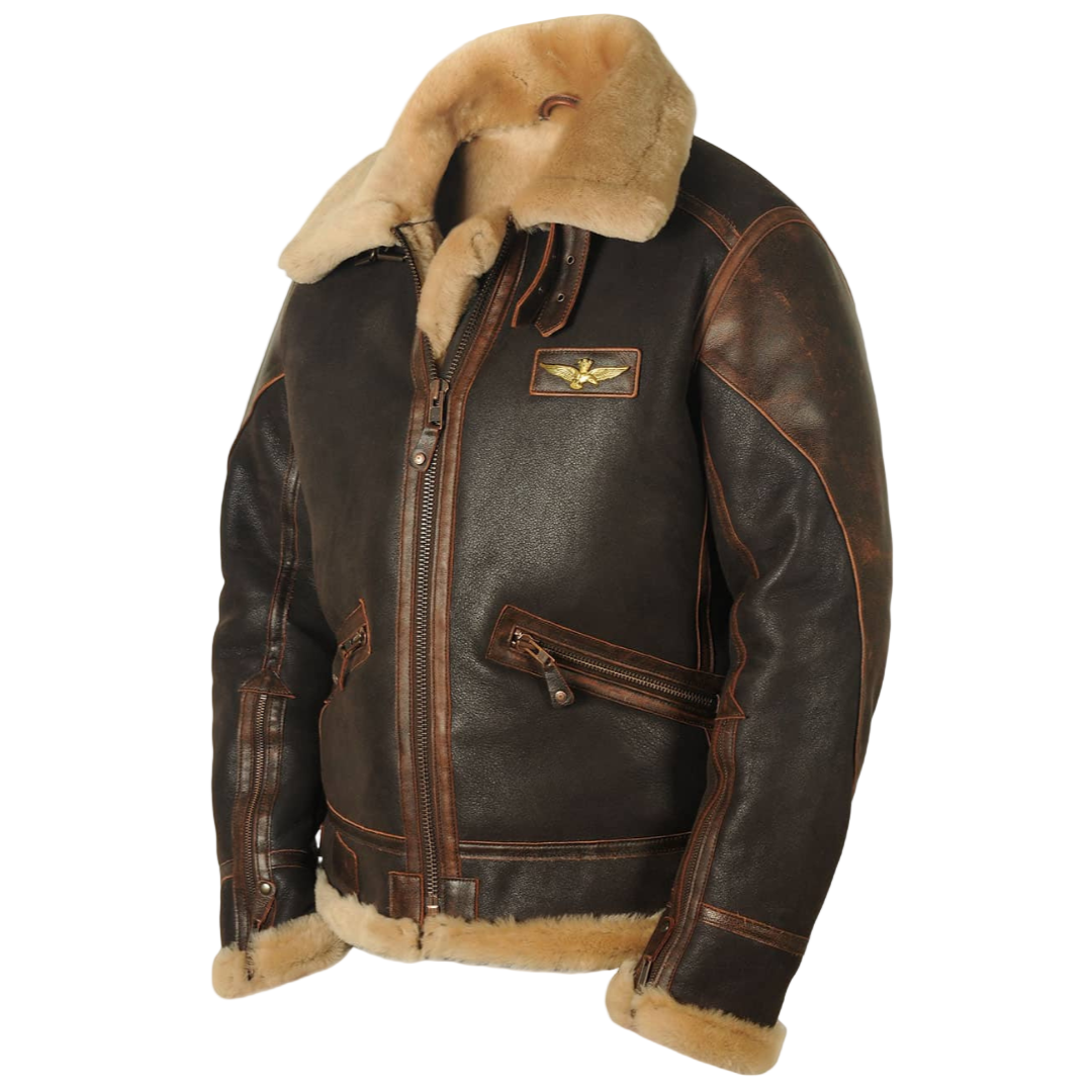 MANSSINO™ | Aviator Leather Jacket