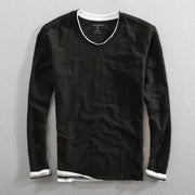 MANSSINO™ | Long Sleeve Cotton V-Neck Tee