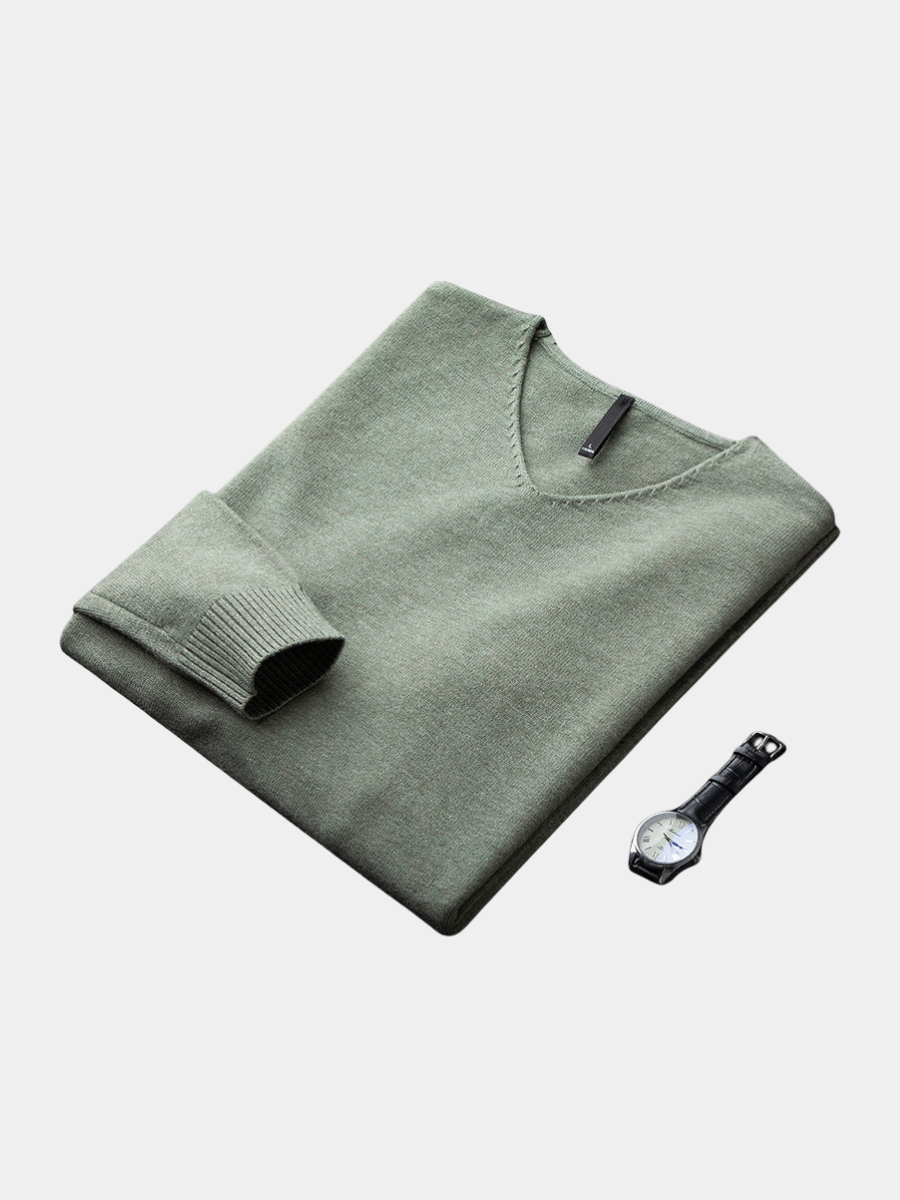 MANSSINO™ | Men's Fine-Knit V-Neck Sweater