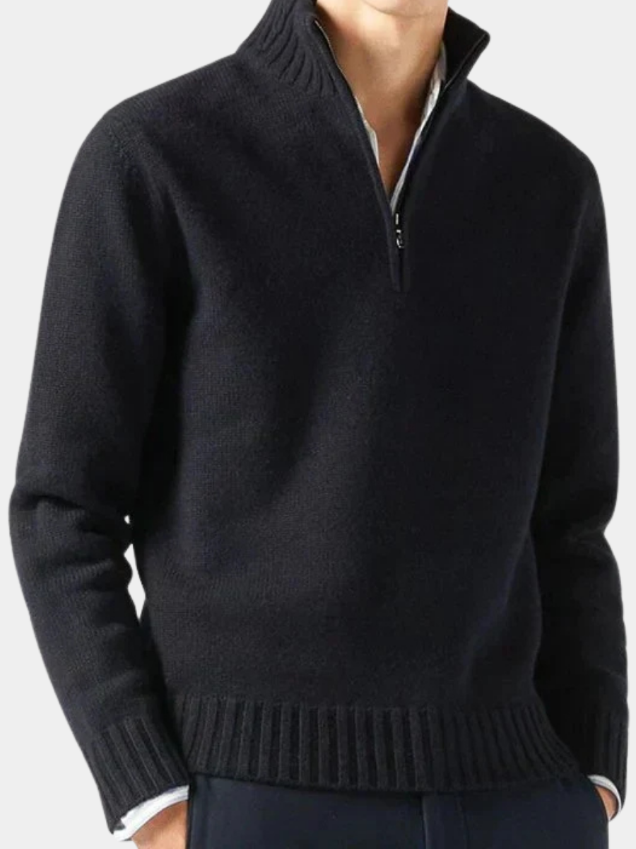 MANSSINO™ | Wool Half-Zip Turtleneck