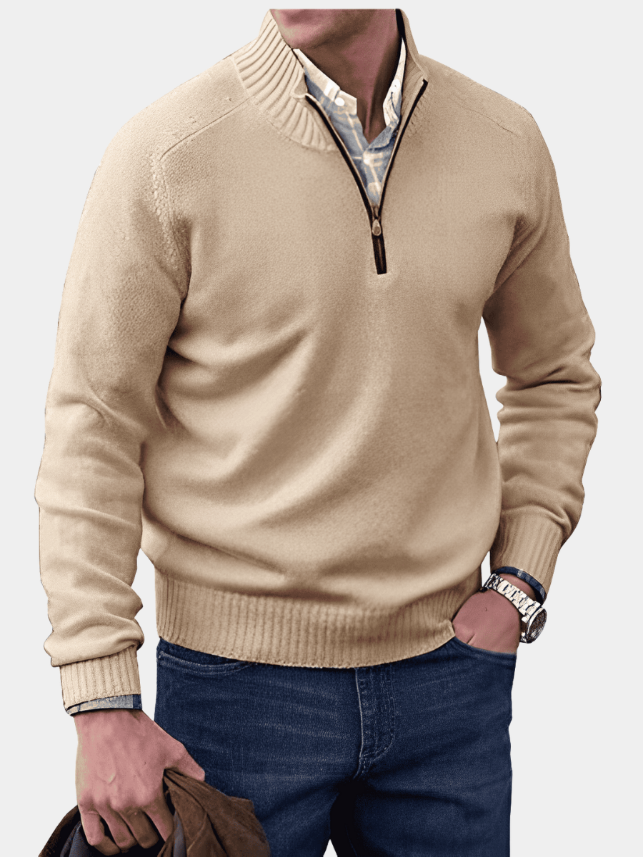MANSSINO™ | Zip-Neck High-collar knit