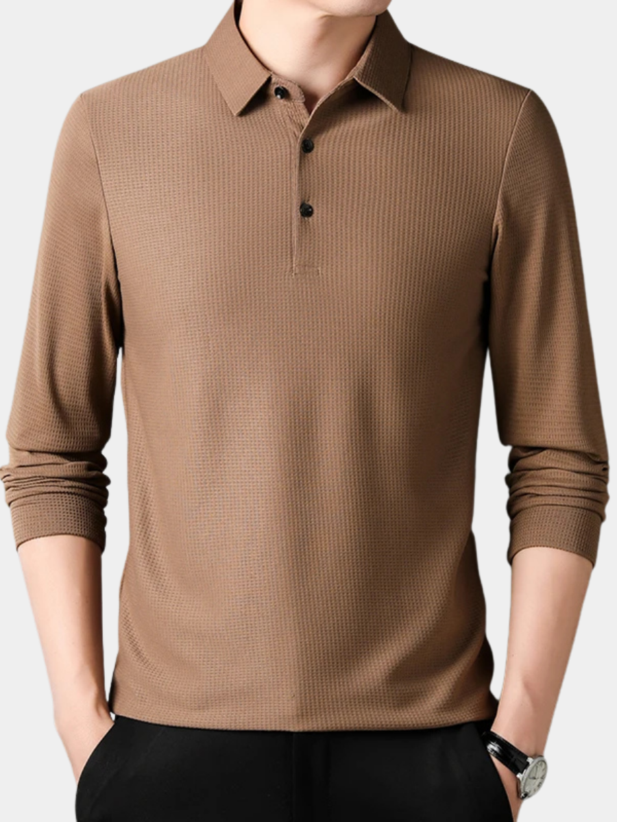MANSSINO™ | Men's Long-Sleeve Knit Polo