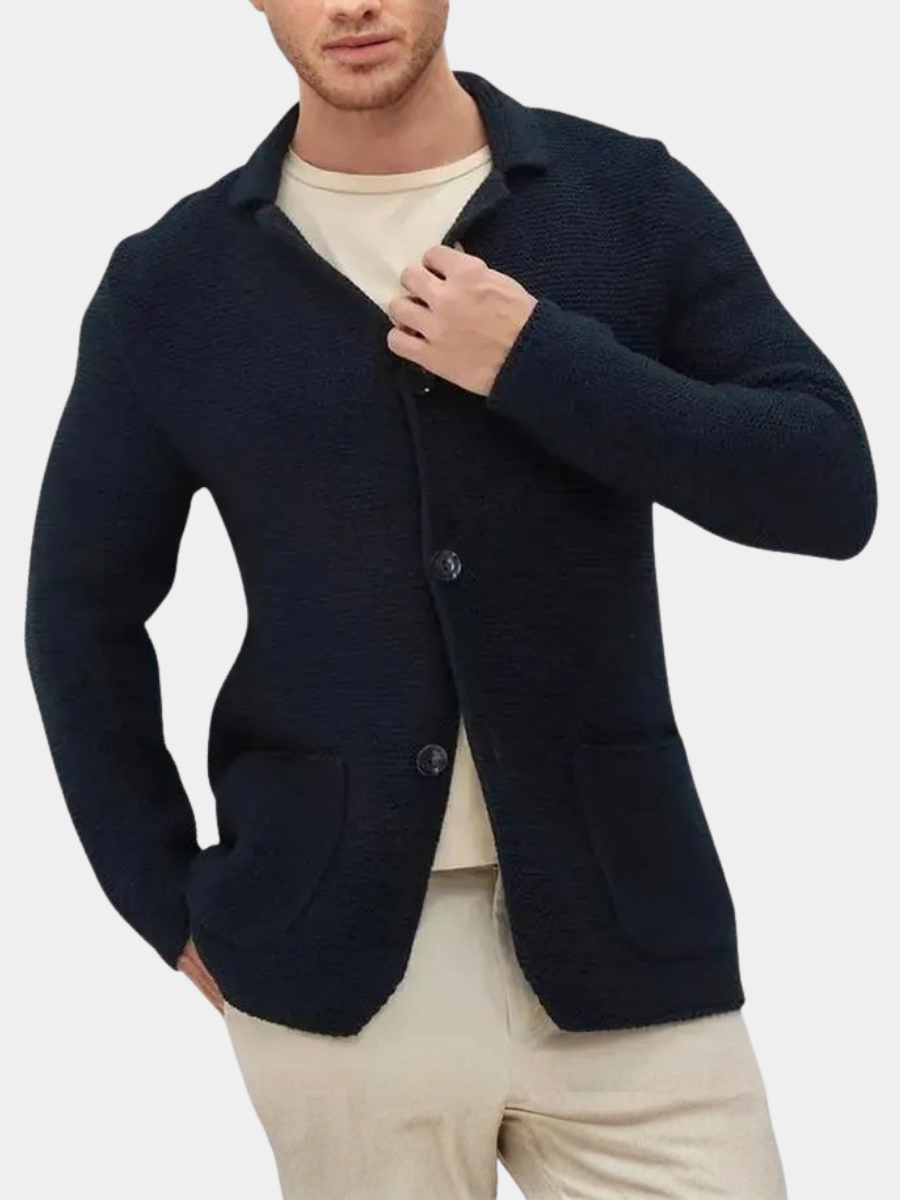 MANSSINO™ | Tailored-Collar Knit Cardigan