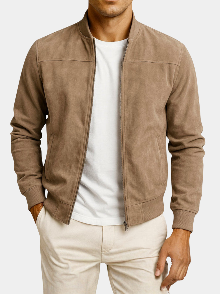 MANSSINO™ | Suede Bomber Jacket
