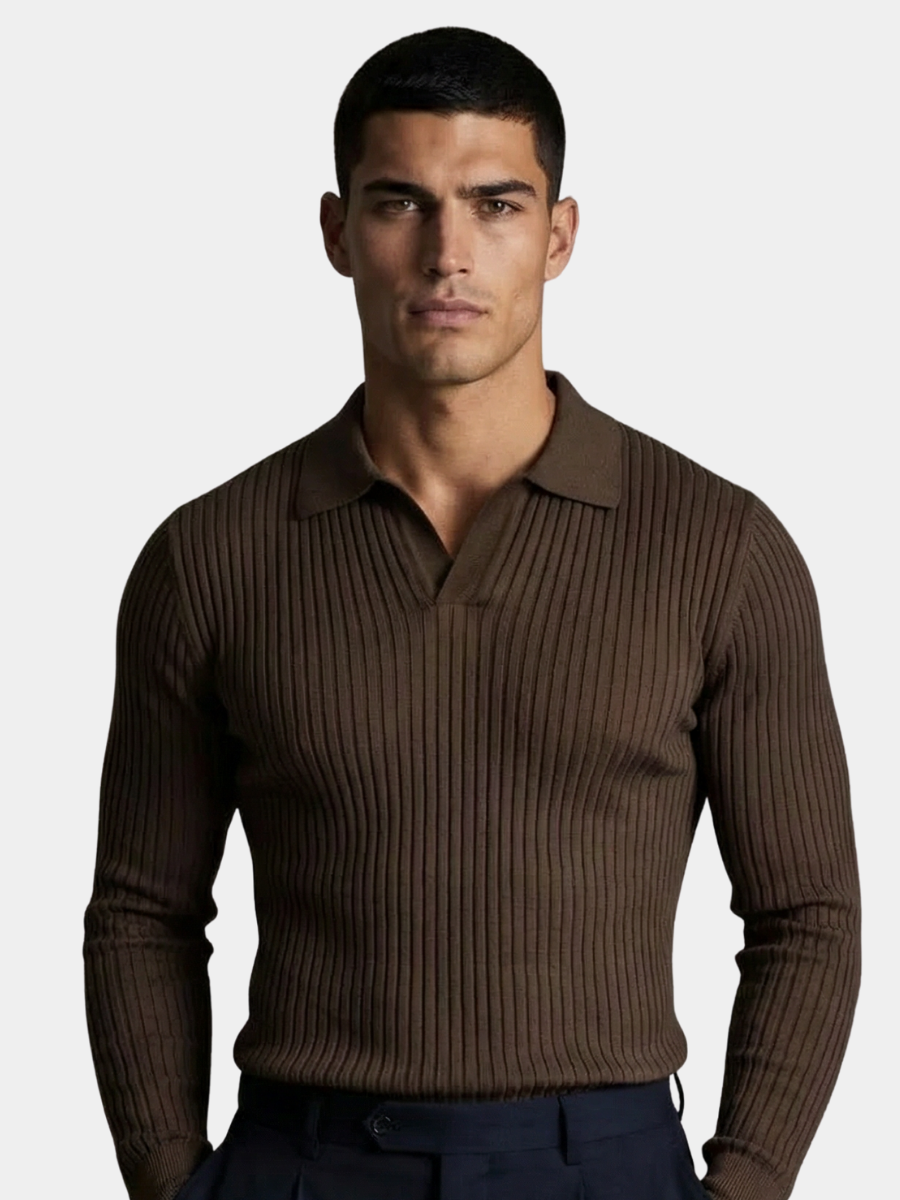 MANSSINO™ | Open-Collar Knitted Shirt