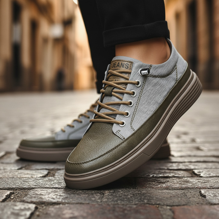 MANSSINO™ | MENS LEATHER TRAINERS