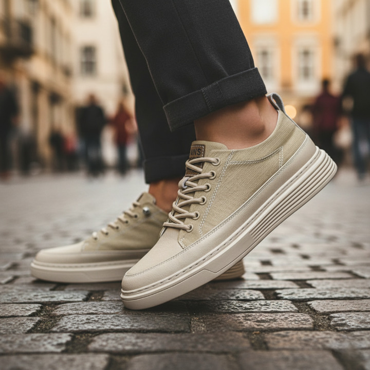 MANSSINO™ | MENS LEATHER TRAINERS