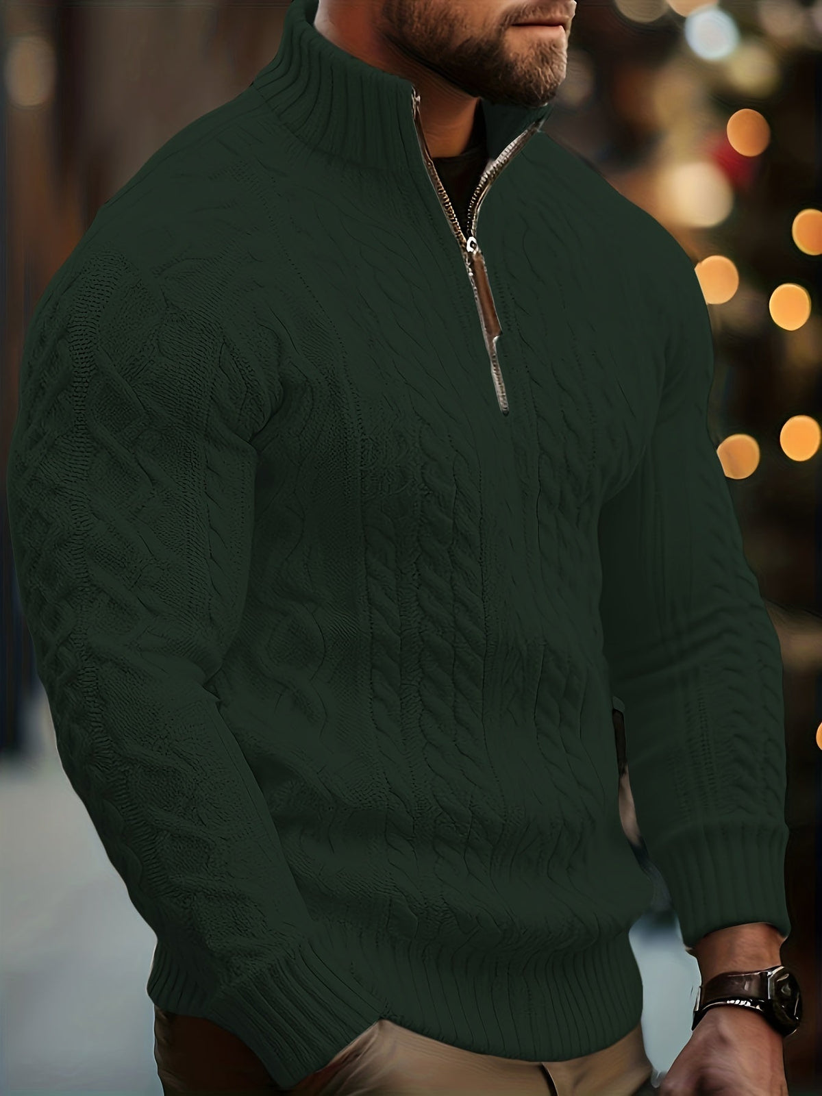 MANSSINO™ | Men's Quarter-Zip Polo Shirt