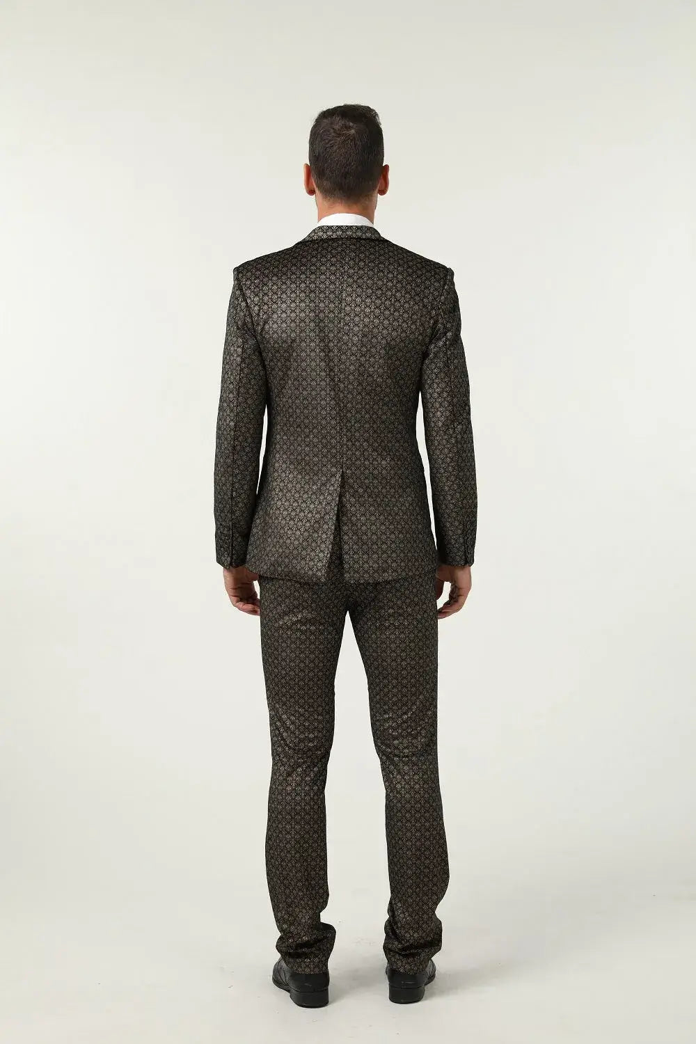 MANSSINO™ | Men's Diamond Patterned Velvet 3-Piece Suit