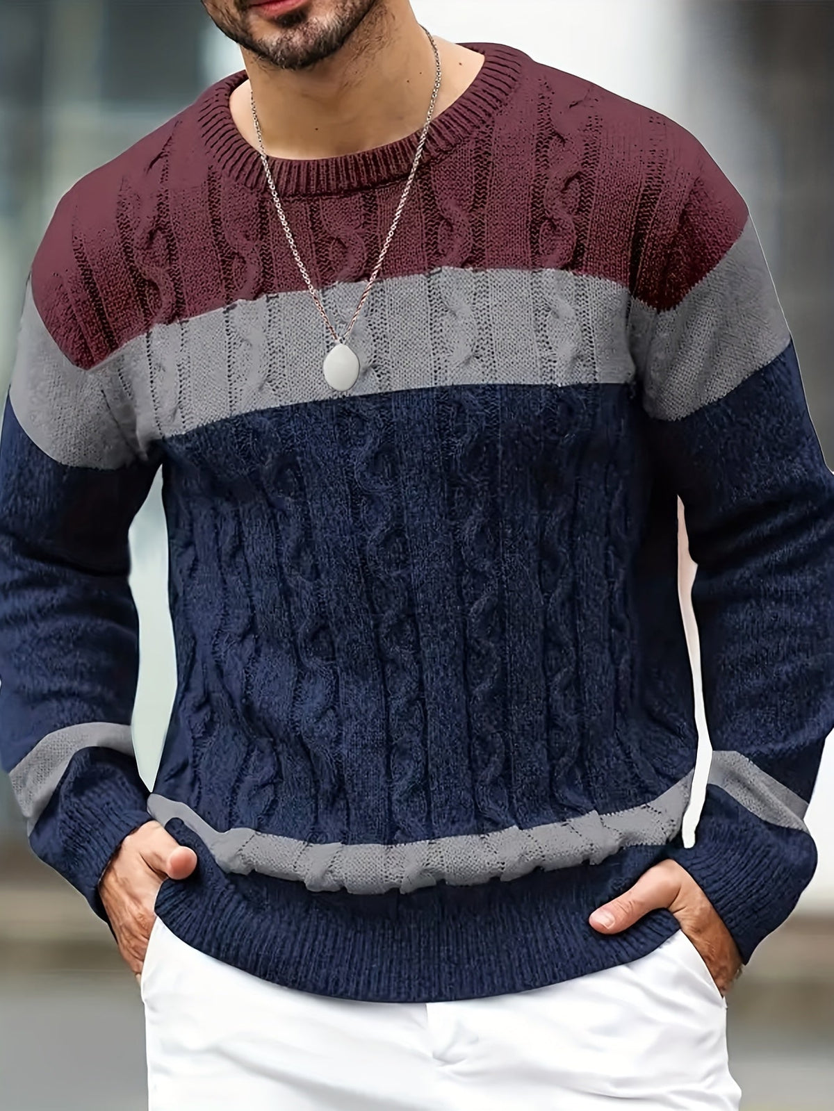 MANSSINO™ | Textured Cable-Knit Sweater