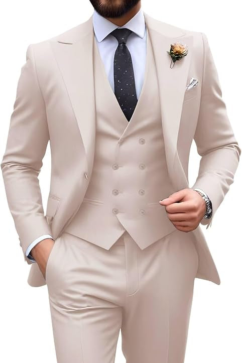 MANSSINO™ | Men's Slim-Fit Three-Piece Suits with Peak Lapels