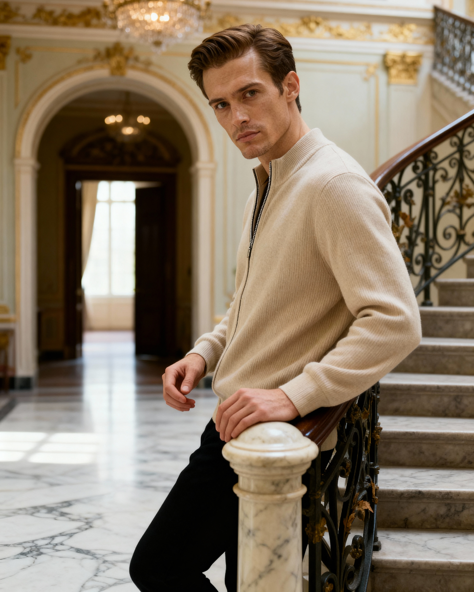 MANSSINO™ | CASHMERE ZIP-UP