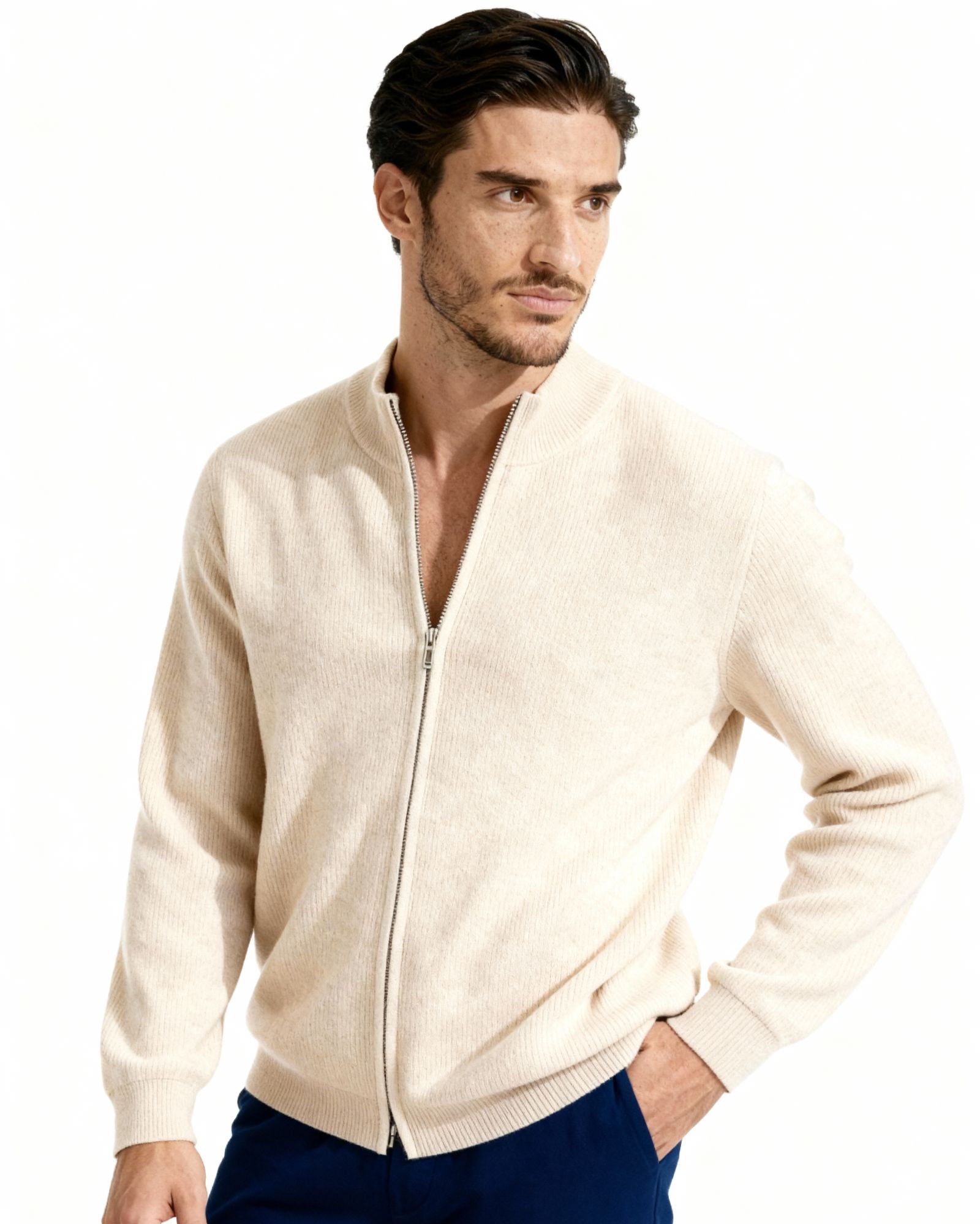 MANSSINO™ | CASHMERE ZIP-UP