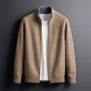MANSSINO™ | Contrast-Trim Full-Zip Knit