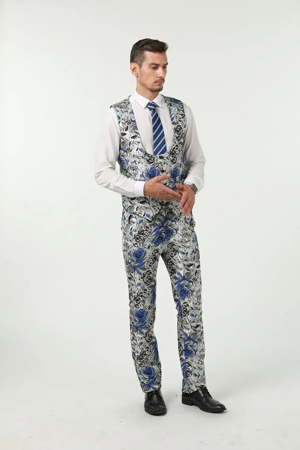 MANSSINO™ | Men's Bold Floral Pattern 3 Piece Suit